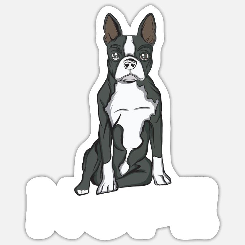 Boston Terrier - Sticker size S (10 x 10 cm) - white matte