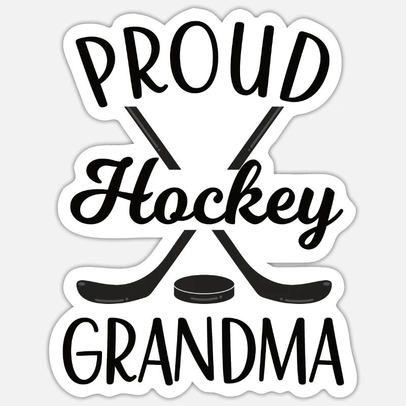 Stolze Eishockey-Großmutter Eishockey-Großmutter - Sticker Größe S (10 x 10 cm) - Mattweiß
