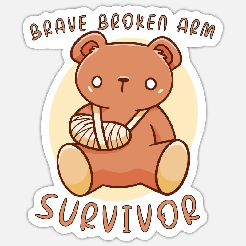 Broken Hand Broken Arm Broken Bones Funny Broken Sticker Größe S (10 x 10 cm)