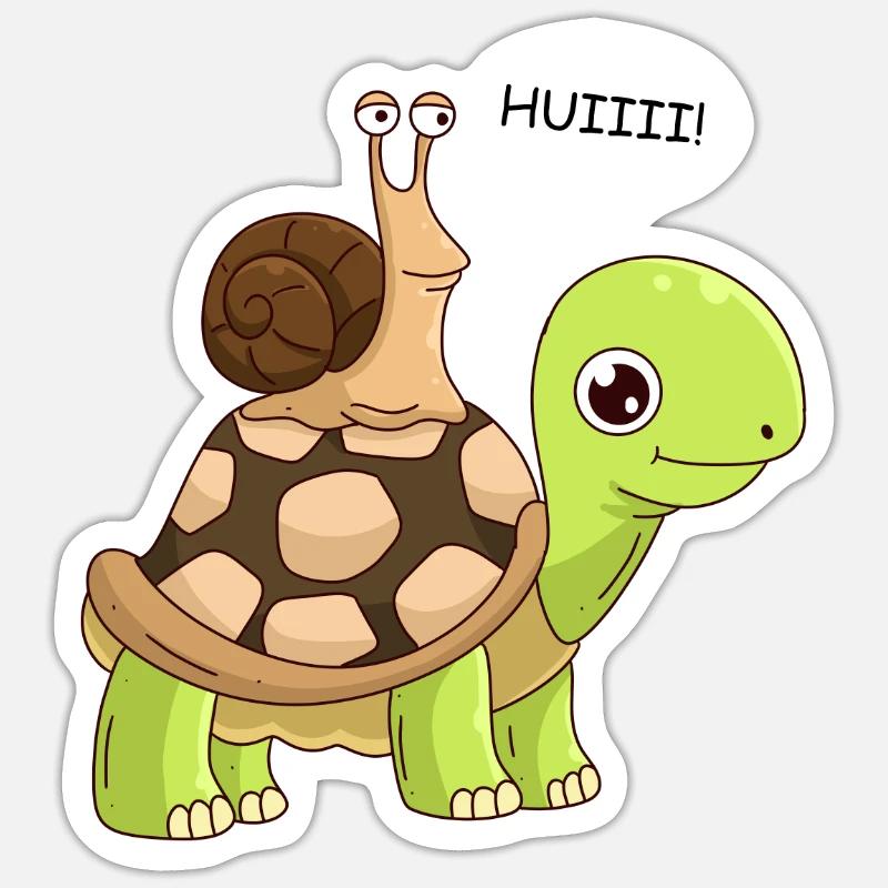 Sarkasmus Geschwindigkeit Wheee! Schnecke - Sticker Größe S (10 x 10 cm) - Mattweiß