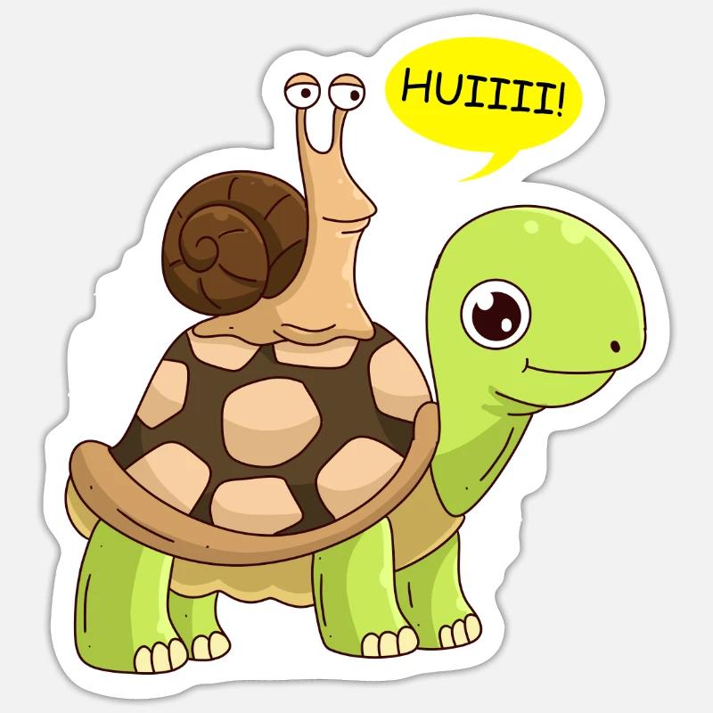 Sarcasm Speed Wheee! Snail - Sticker size S (10 x 10 cm) - white matte