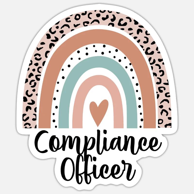 Responsable de la conformité Rainbow Leopard Funny Gift Sticker taille S (10 x 10 cm)