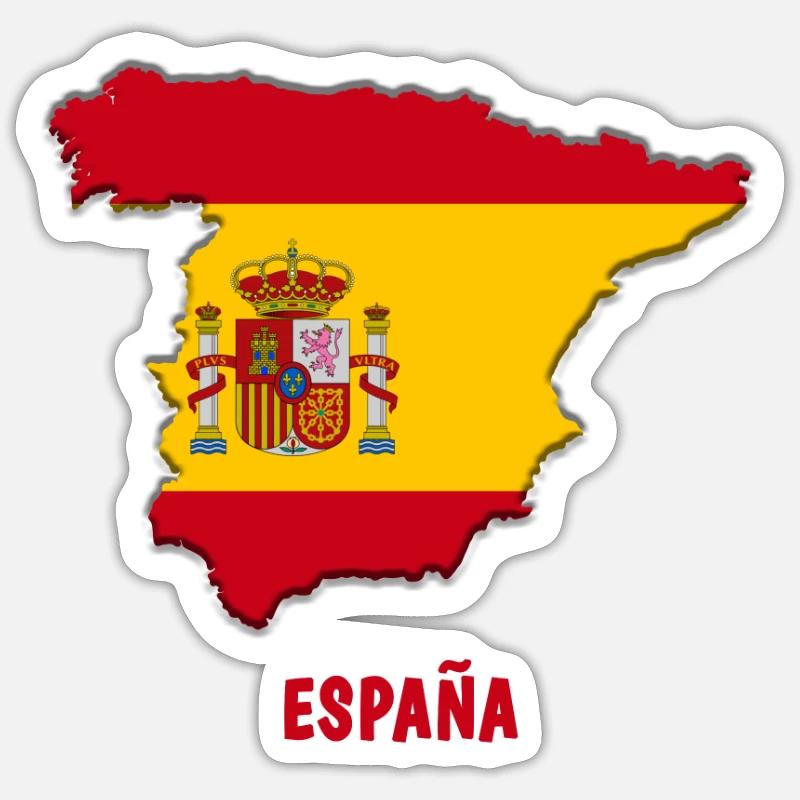 Espagne Drapeau Espagnol Ascendance Pride Native - Sticker taille S (10 x 10 cm) - blanc mat