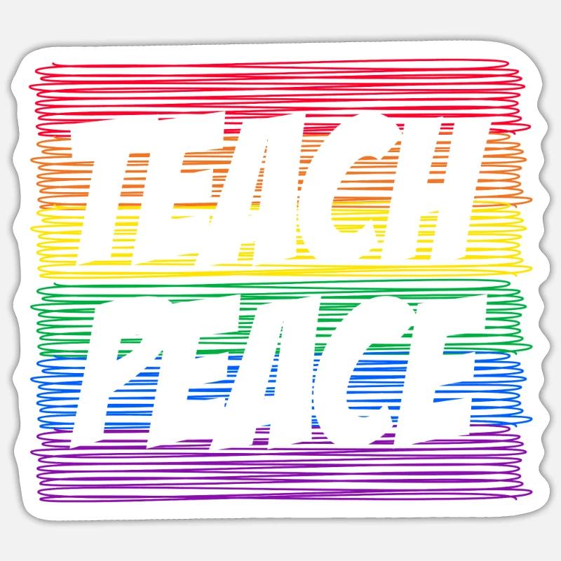 Teach Peace Educator Schwuler Lesbischer Sticker Größe S (10 x 10 cm)
