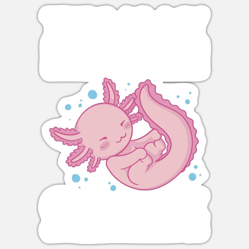 Axolotl - Sticker taille S (10 x 10 cm) - blanc mat