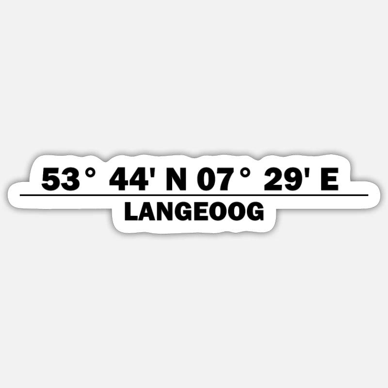 Langeoog coordinates Sticker size S (10 x 10 cm)