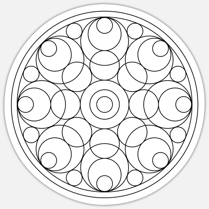 Comté de Mandala - Sticker taille S (10 x 10 cm) - blanc mat