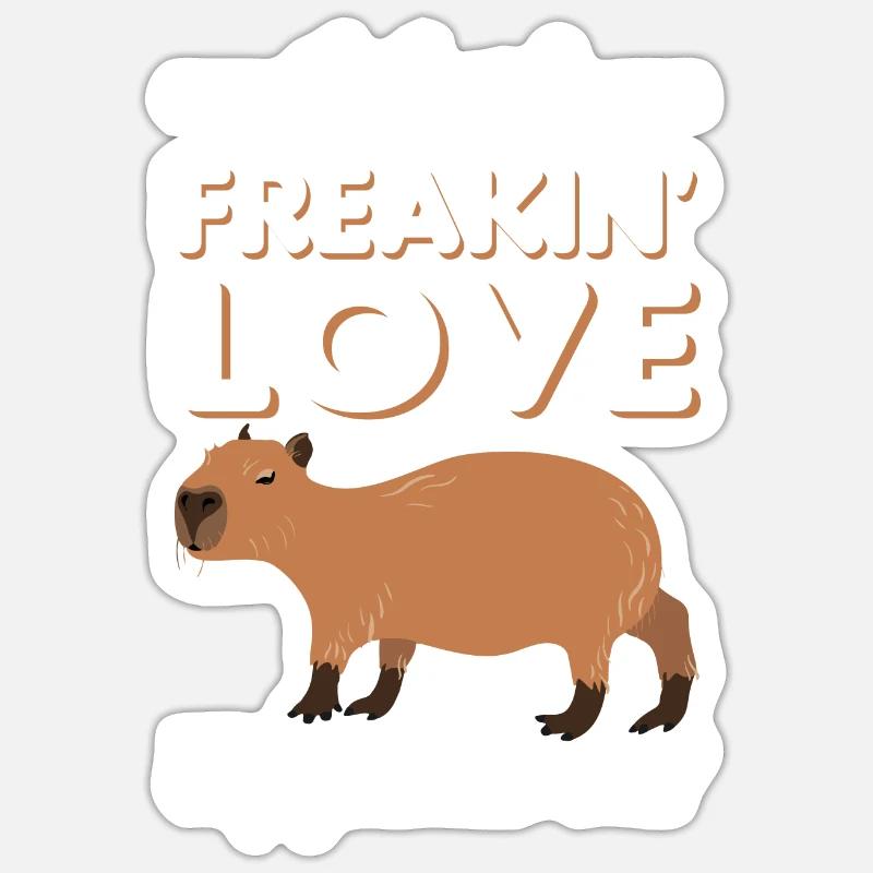 Capybara - Sticker Größe S (10 x 10 cm) - Mattweiß