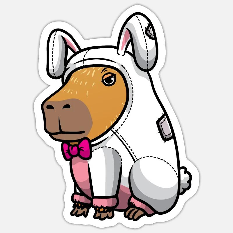 Easter Easter Capybara Rodent - Sticker size S (10 x 10 cm) - white matte