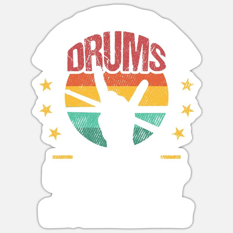 Drums Drumsticks Drummers - Sticker size S (10 x 10 cm) - white matte