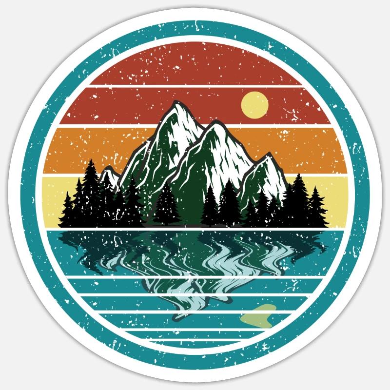Mountains with reflection Sticker size S (10 x 10 cm)