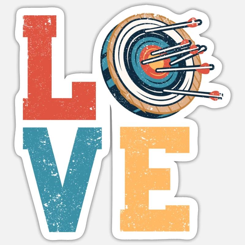 Dear Archery Lovers Bow & Arrow Target Sticker size S (10 x 10 cm)