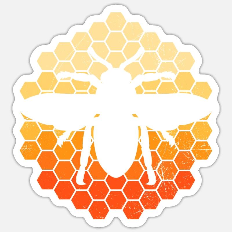 Bee on honeycombs Beekeeper Sticker size S (10 x 10 cm)