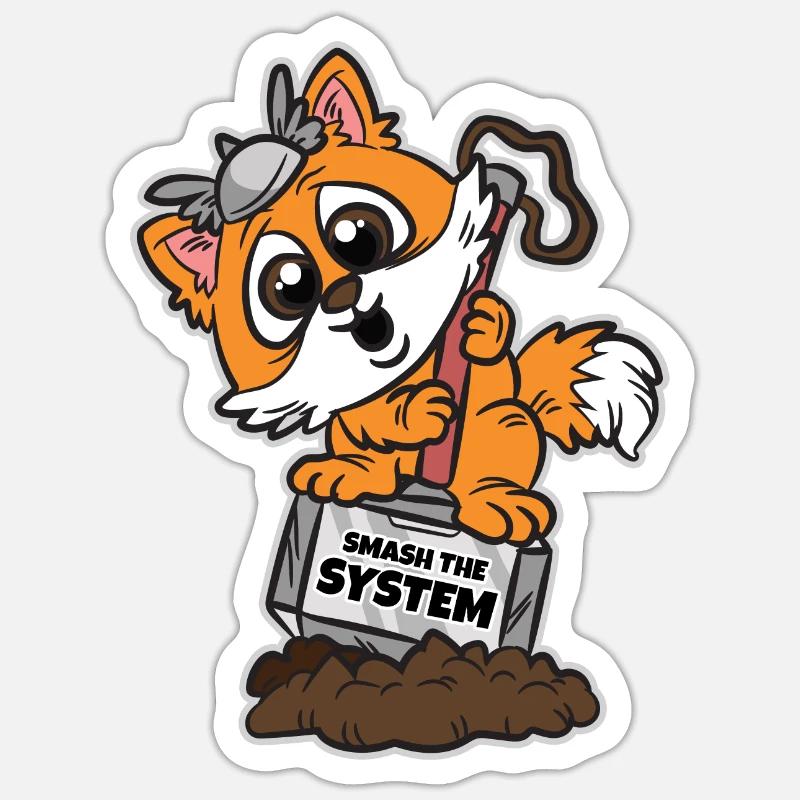 Écrasez le système anarchiste Corgi Sticker taille S (10 x 10 cm)