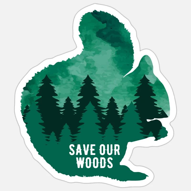 Umweltschutz Eichhörnchen Klimawandel Naturschutz - Sticker Größe S (10 x 10 cm) - Mattweiß