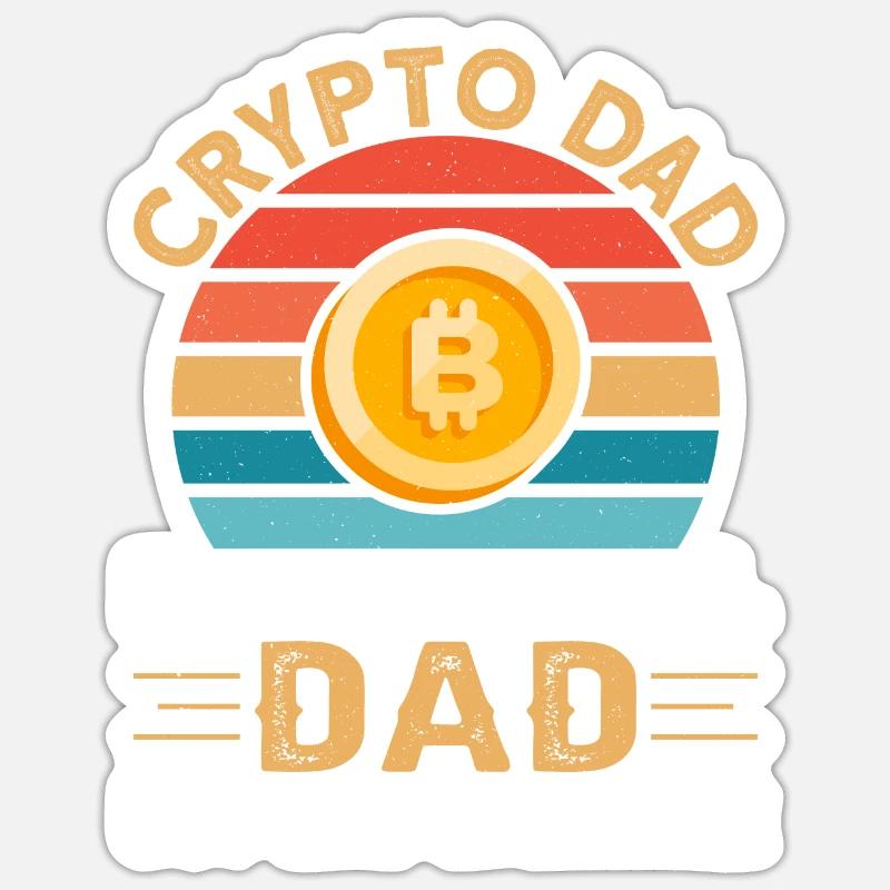 Cryptocurrency Btc Crypto Dad - Sticker size S (10 x 10 cm) - white matte