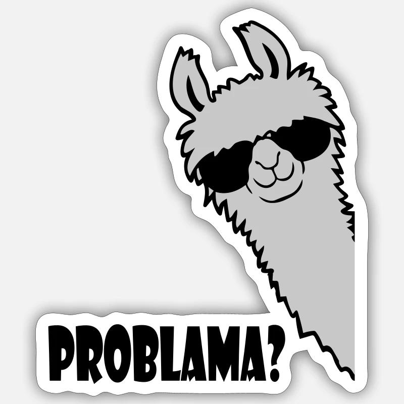 Problama Question Lama Sticker taille S (10 x 10 cm)
