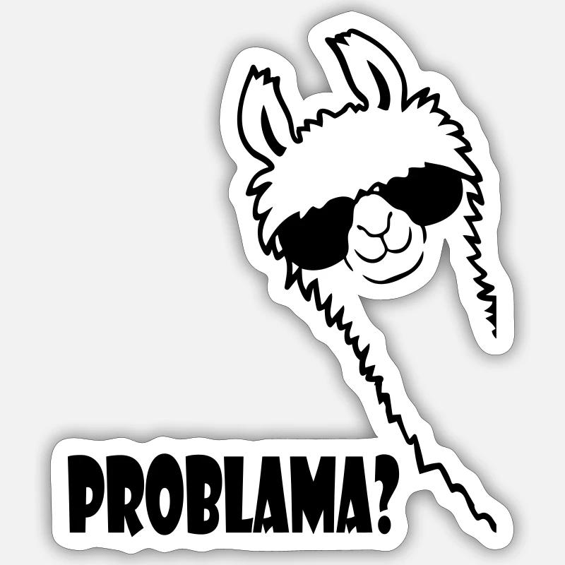 Lama Problama Question Sticker taille S (10 x 10 cm)