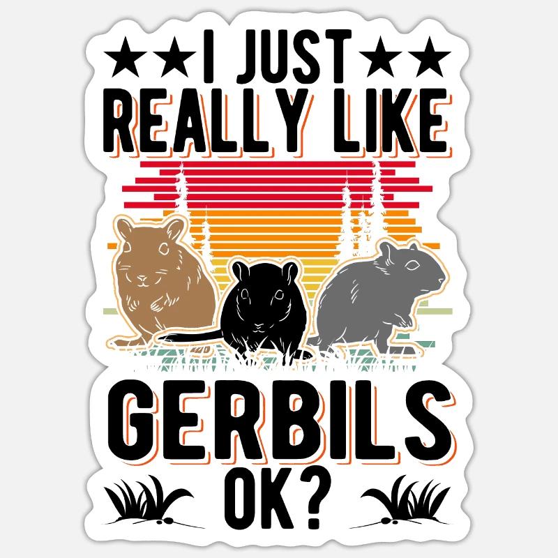 I just really like Gerbils, ok? Gerbil - Sticker size S (10 x 10 cm) - white matte