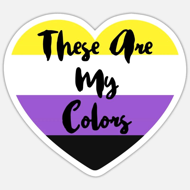 Non-binary non-binary flag LGBTQ gift - Sticker size S (10 x 10 cm) - white matte