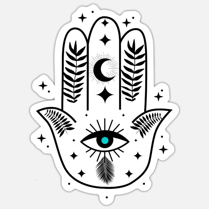 hamza hand - Sticker Größe S (10 x 10 cm) - Mattweiß