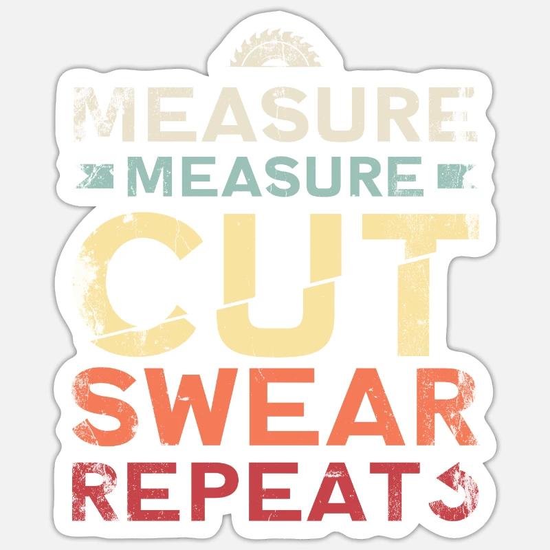 Mesure de la coupe Jure Répéter Sticker taille S (10 x 10 cm)