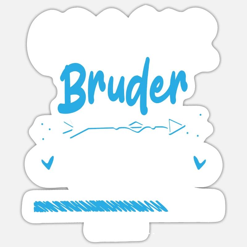 Großer Bruder 2023 Loading Herz - Sticker Größe S (10 x 10 cm) - Mattweiß