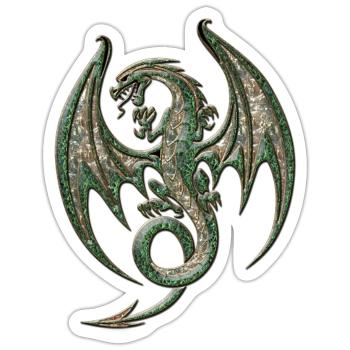 Wunderbarer eleganter Drache - Sticker Größe S (10 x 10 cm) - Mattweiß - Vorne