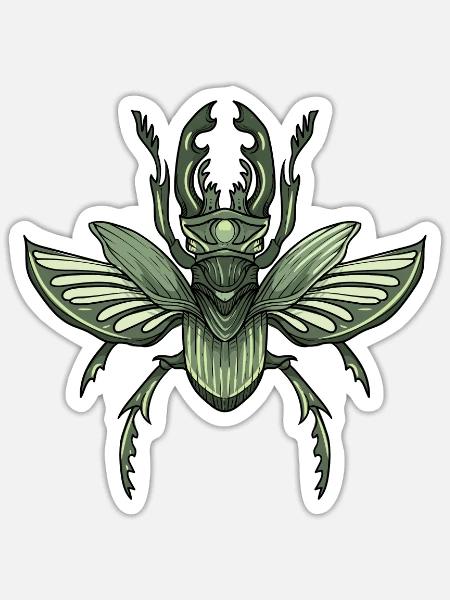 Ägyptischer Skarabäus I Mistkäfer Glücksbringer - Sticker Größe S (10 x 10 cm) - Mattweiß