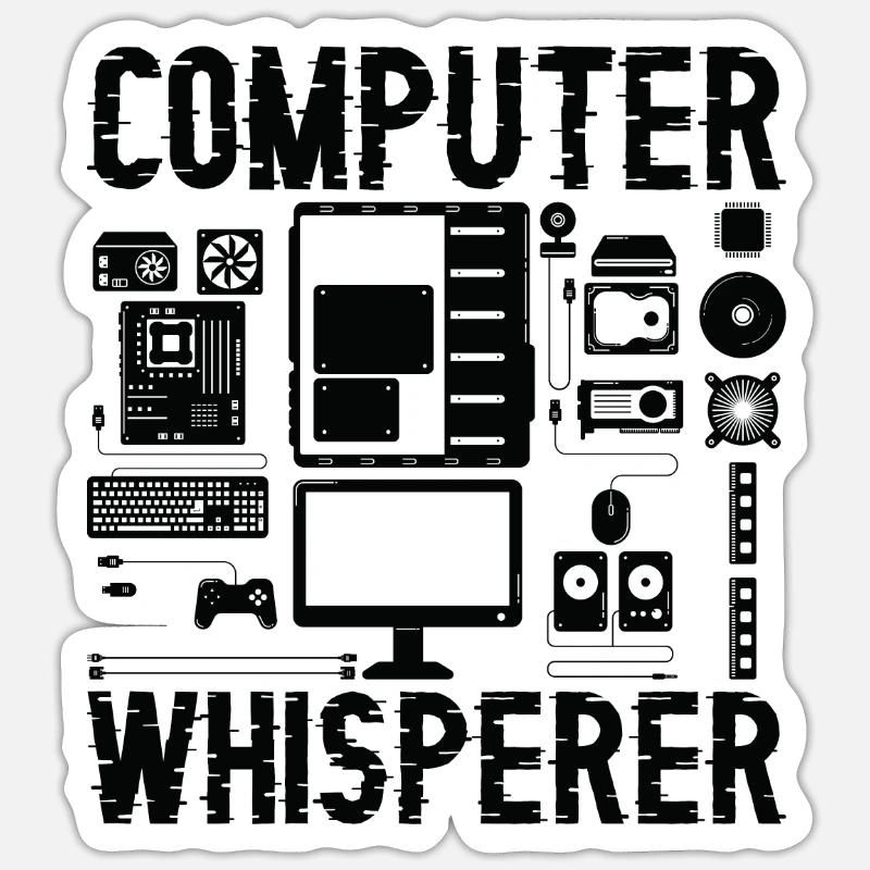 Computer Whisperer IT Support Programmierer Sticker Größe S (10 x 10 cm)