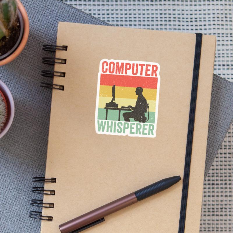 Computer Whisperer IT Support Programmierer Sticker Größe S (10 x 10 cm)