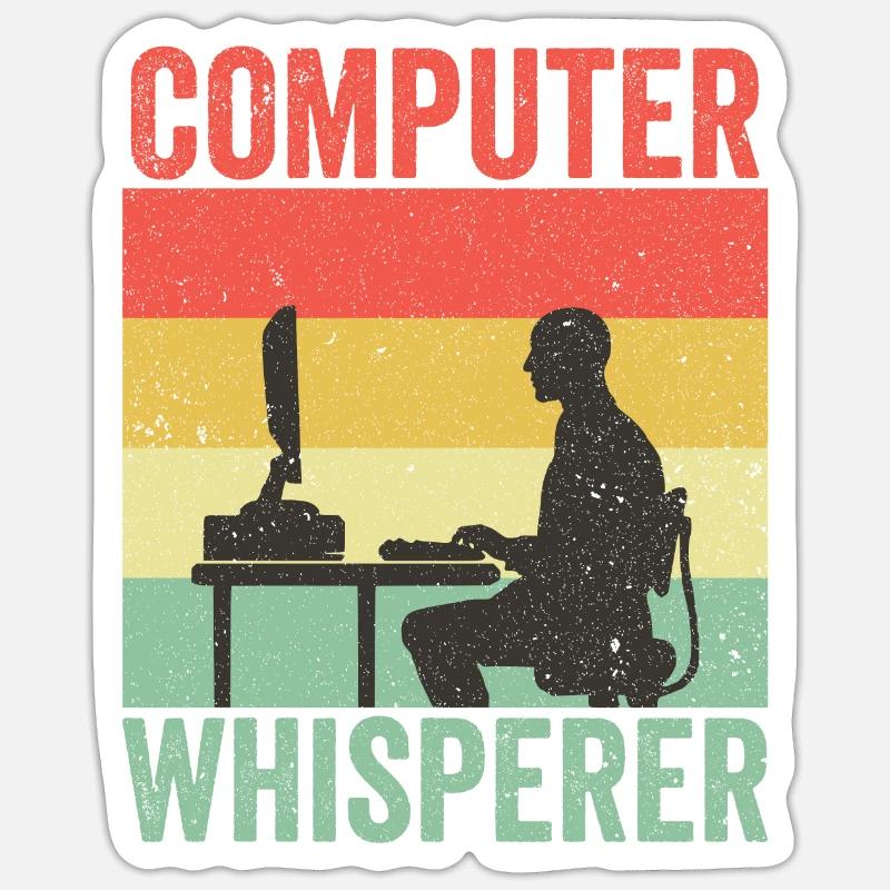 Computer Whisperer IT Support Programmierer - Sticker Größe S (10 x 10 cm) - Mattweiß