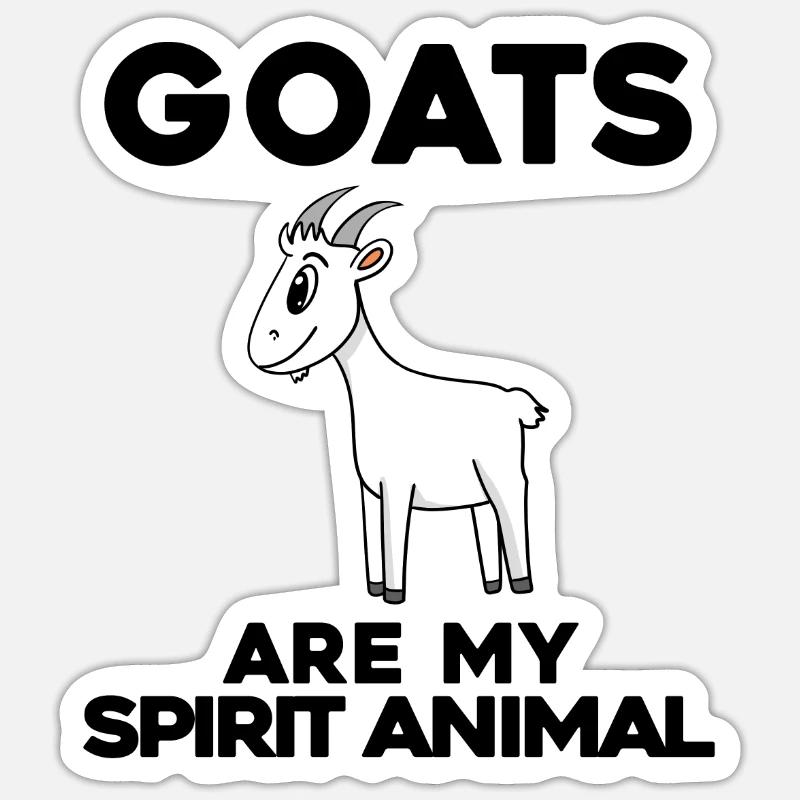 Ziege Ziegenbock Bock - Sticker Größe S (10 x 10 cm) - Mattweiß