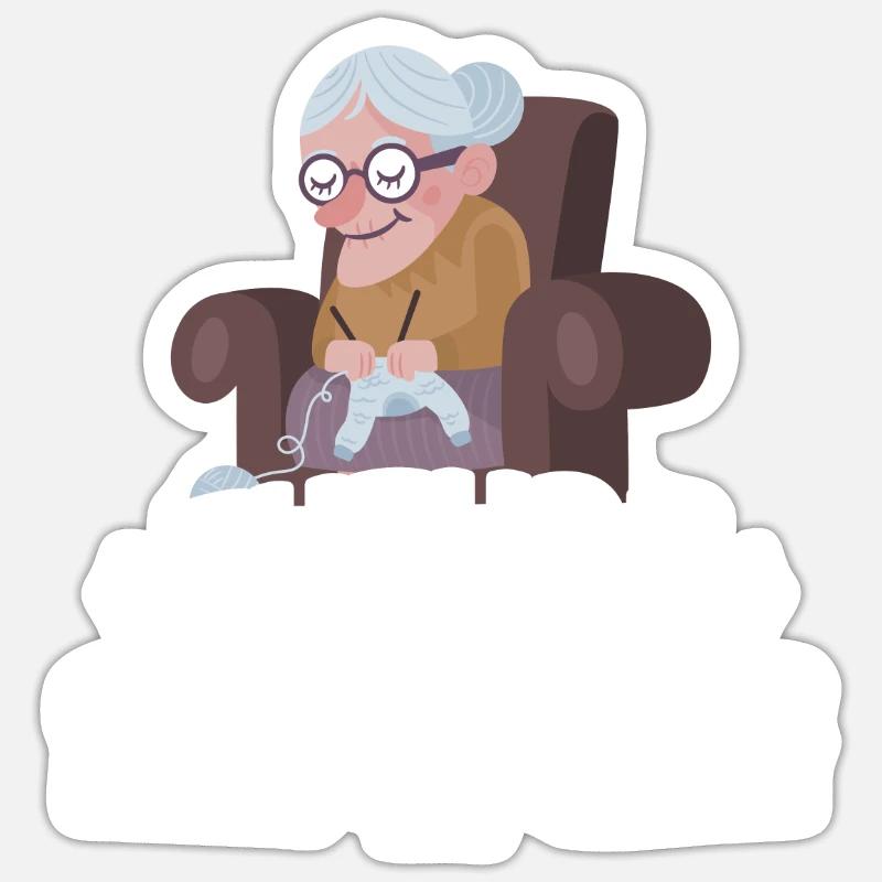 Future grand-mère - Sticker taille S (10 x 10 cm) - blanc mat