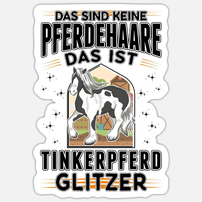 Tinker Glitzer Irish Tinker Pferd Sticker Größe S (10 x 10 cm)