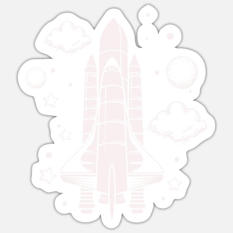 Vaisseau spatial - Astronaute spatial de fusée Sticker taille S (10 x 10 cm)