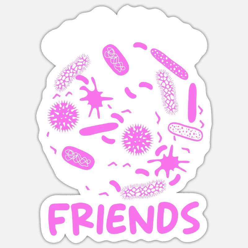 Microbiome disant - Sticker taille S (10 x 10 cm) - blanc mat
