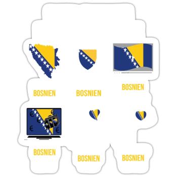 Bosnien Spruch | Lustiger Freizeit Spruch Bosnia - Sticker Größe S (10 x 10 cm) - Mattweiß - Vorne