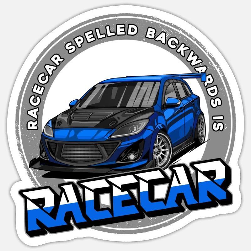 Auto da corsa per auto da corsa - Sticker formato S (10 x 10 cm) - bianco opaco