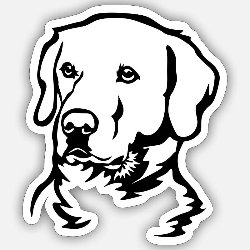 Labrador Kopf - Sticker Größe S (10 x 10 cm) - Mattweiß