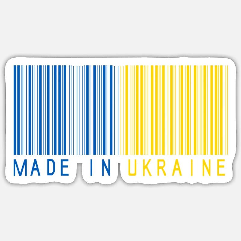Made in Ukraine - Barcode - Sticker Größe S (10 x 10 cm) - Mattweiß