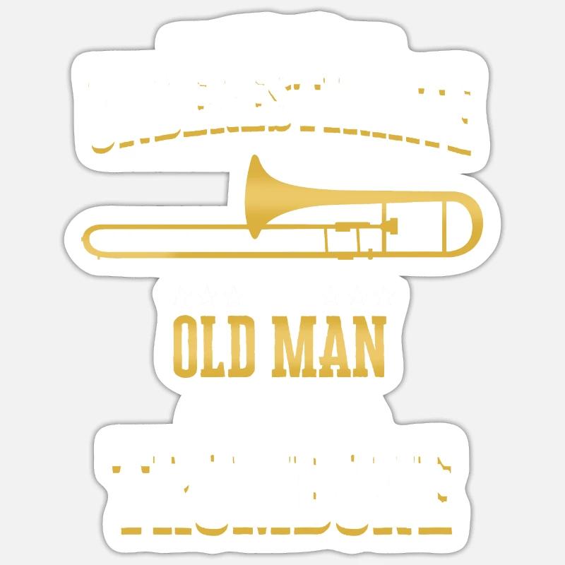 Trombone - Sticker size S (10 x 10 cm) - white matte