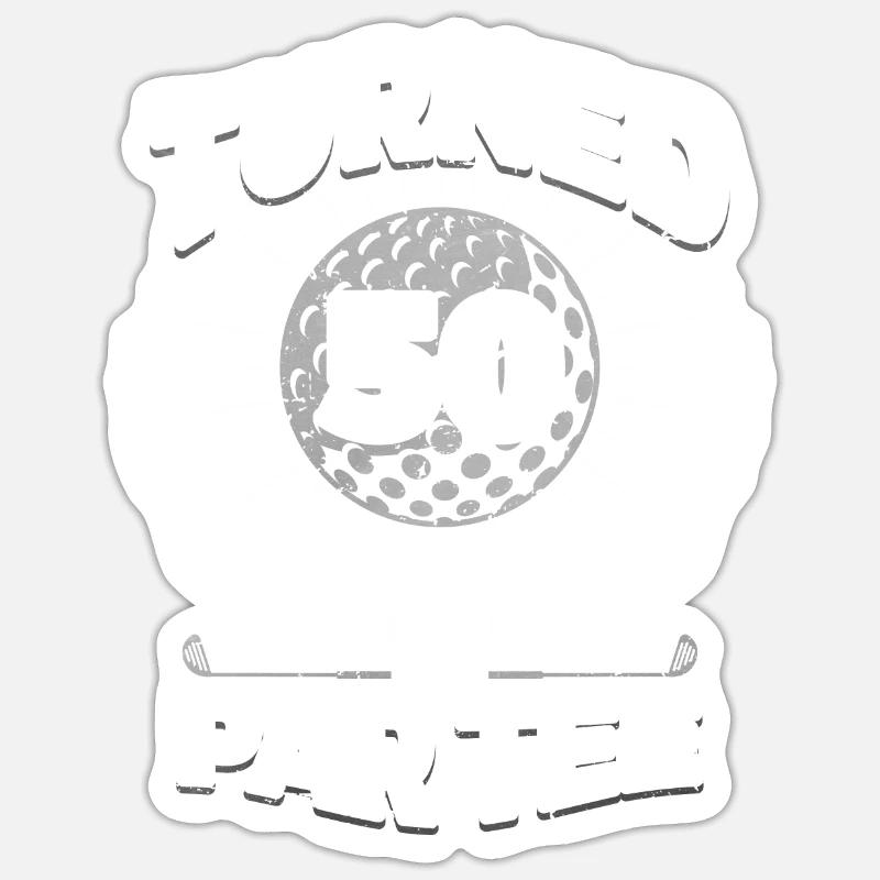Golf du 50e anniversaire - Sticker taille S (10 x 10 cm) - blanc mat