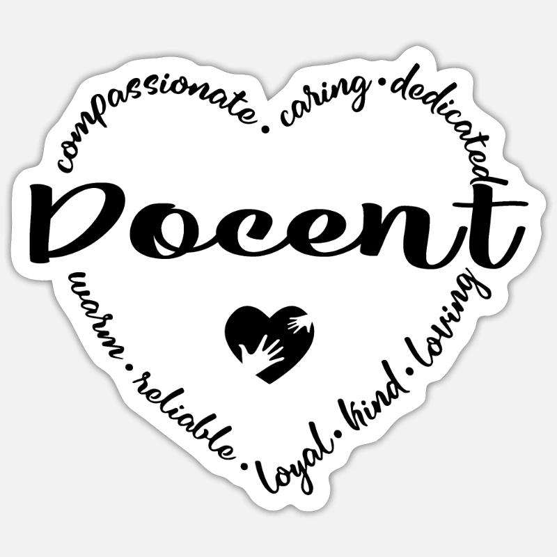 Docent - Sticker size S (10 x 10 cm) - white matte