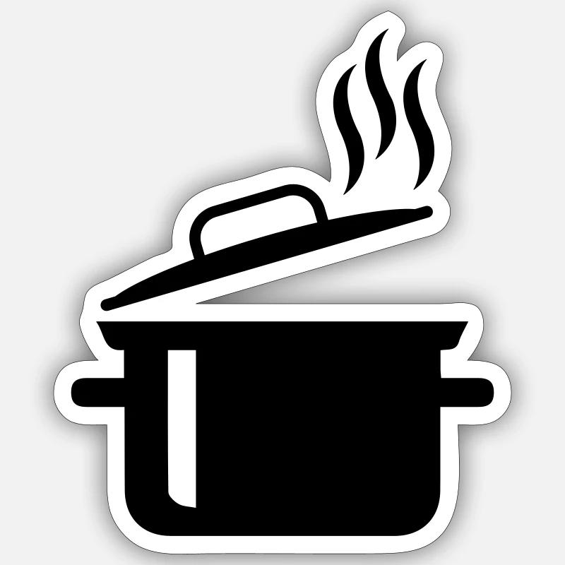 Saucepan - Sticker size S (10 x 10 cm) - white matte