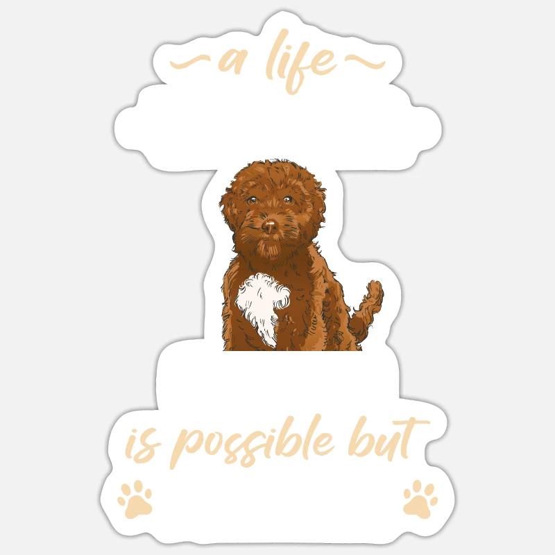 Cockapoo Hund - Sticker Größe S (10 x 10 cm) - Mattweiß
