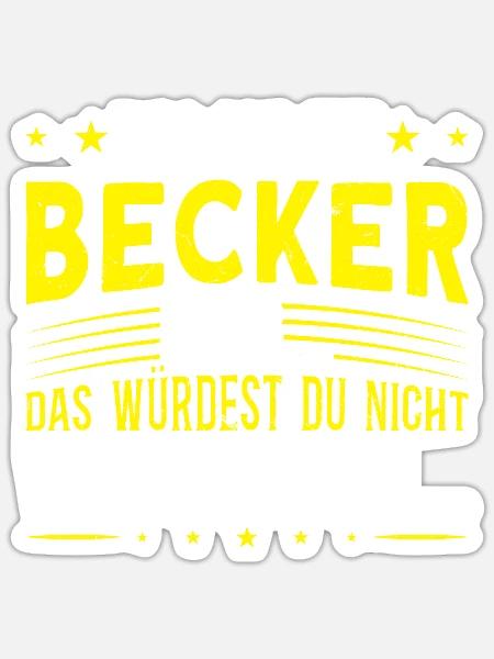Familienname Becker - für Familie Becker - Sticker Größe S (10 x 10 cm) - Mattweiß