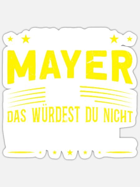 Familienname Mayer - für Familie Mayer - Sticker Größe S (10 x 10 cm) - Mattweiß