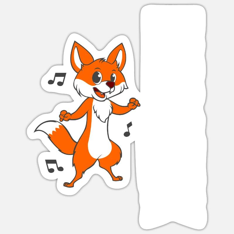 Disco fox - Sticker size S (10 x 10 cm) - white matte