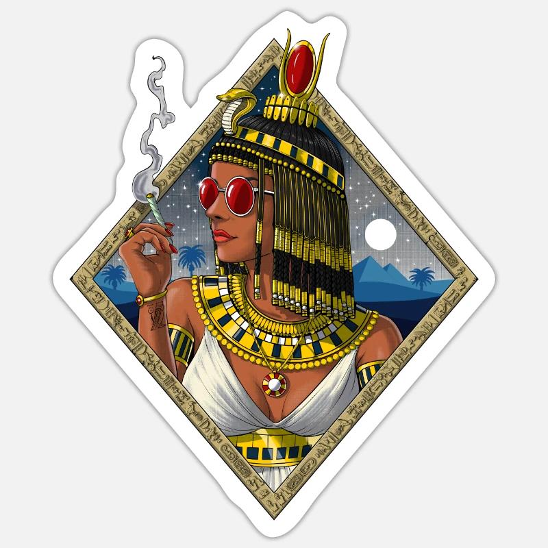 Hippie Déesse égyptienne Isis - Sticker taille S (10 x 10 cm) - blanc mat